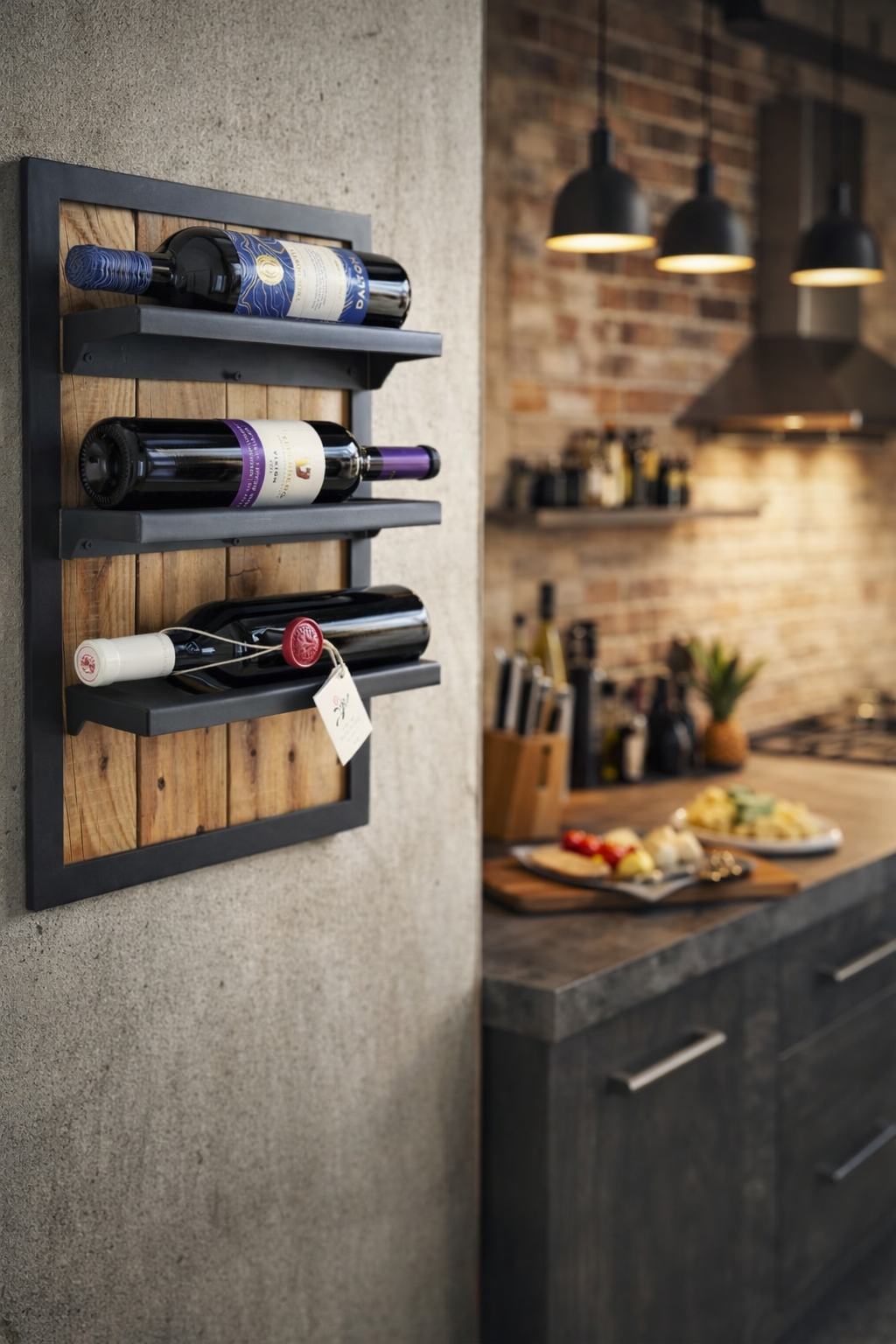 מתקן יין בעיצוב תעשייתי